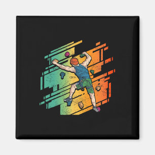 Retro Rock Climbing Bouldering Mountain Climbing Magnet