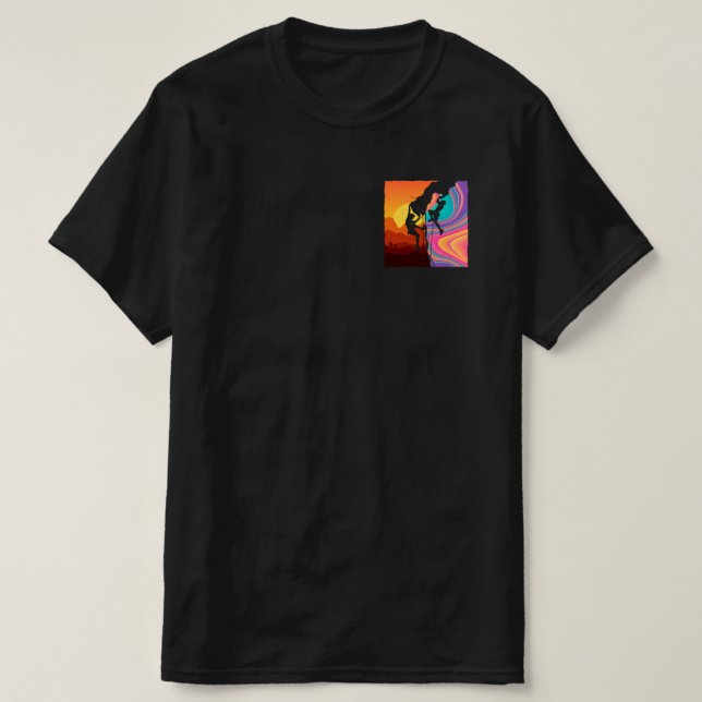 Retro Rock Climbing Bouldering Wall Climber T-Shirt (Design Front)