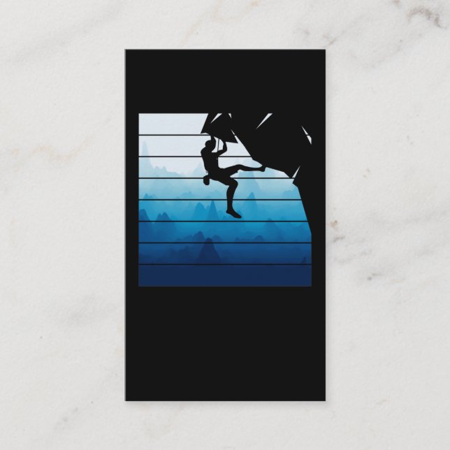 Retro Rock Climbing Men Mountain Climber Business Card (Front)