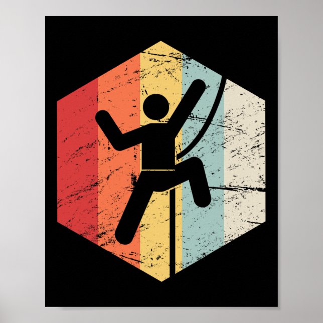 Retro Rock Climbing  Poster (Front)