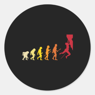 Retro Rock Climbing - Vintage Boulderer Climber Sp Classic Round Sticker