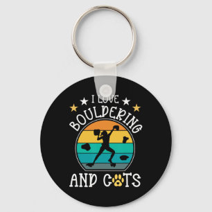 Retro Rock Climbing Vintage I Love Bouldering And Key Ring
