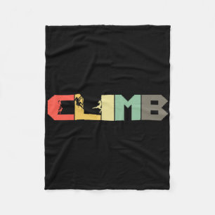 Retro Rock Climbing - Vintage Mountaineer Climb Cl Fleece Blanket