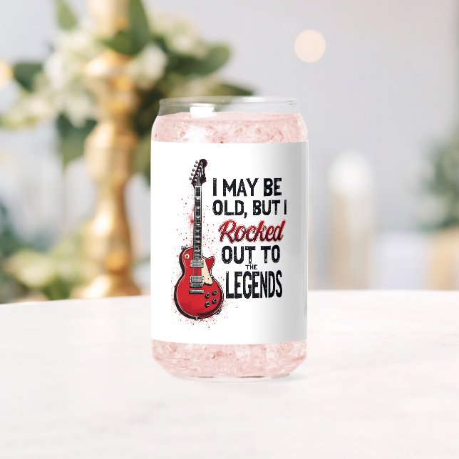 Retro Rock Guitar Classic Music Nostalgia Design Can Glass (Insitu (Wedding))