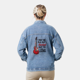 Retro Rock Guitar Classic Music Nostalgia Design Denim Jacket