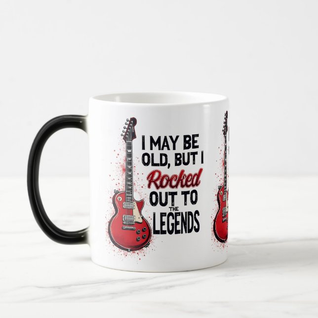 Retro Rock Guitar Classic Music Nostalgia Design Magic Mug (Left)