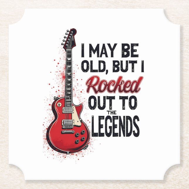 Retro Rock Guitar Classic Music Nostalgia Design Paper Coaster (Front)