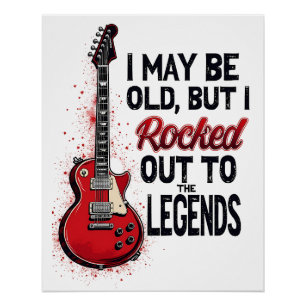 Retro Rock Guitar Classic Music Nostalgia Design Poster