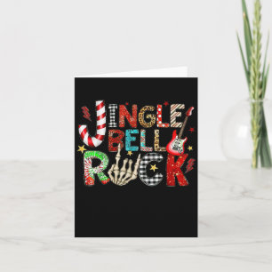 Retro Rock Holiday Christmas Jingle Bell Rock Leop Card