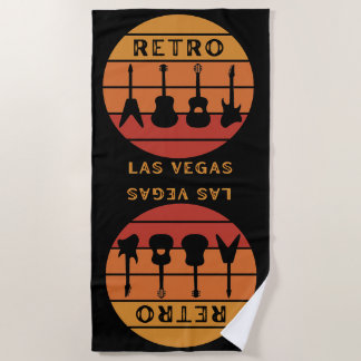 Retro rock Las Vegas Beach Towel