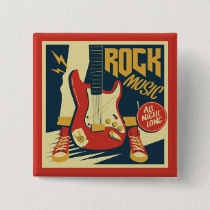 Retro Rock Music button