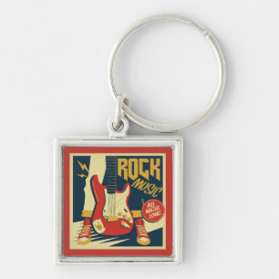 Retro Rock Music key chains
