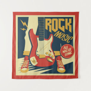 Retro Rock Music tapestry