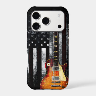Retro Rock N Roll American Flag Guitar