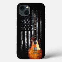 Retro Rock N Roll American Flag Guitar