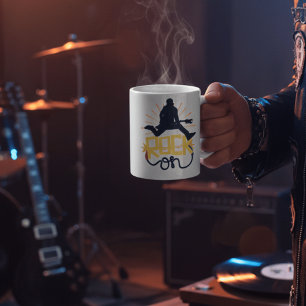 Retro Rock On Musician Silhouette Inspirational  Coffee Mug
