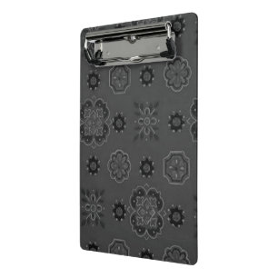 Retro Rockabilly Vintage Bandanna Charcoal Mini Clipboard