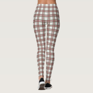 Retro Rockabilly White Plaid Leggings Pants