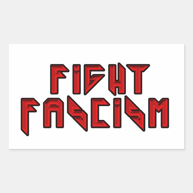 Retro Rocker - Fight Fascism Rectangular Sticker (Front)