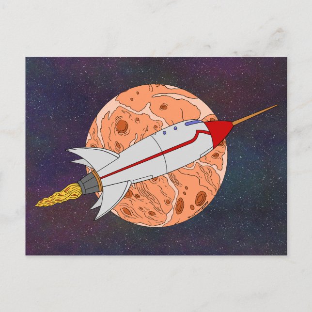 Retro Rocket 2026 Postcard (Front)