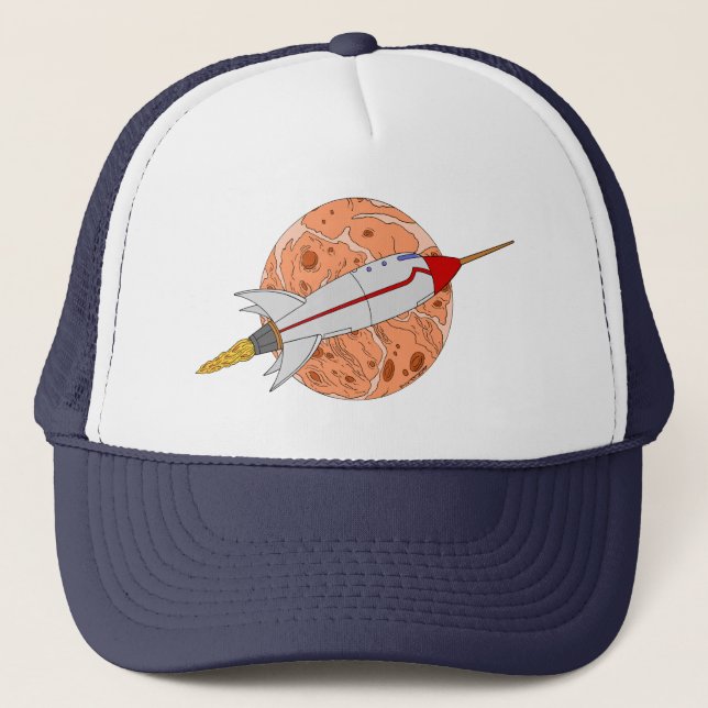Retro Rocket 2026 Trucker Hat (Front)