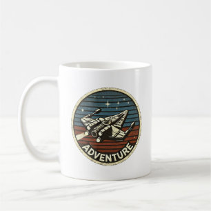 Retro Rocket Adventure in Outer Space Mug