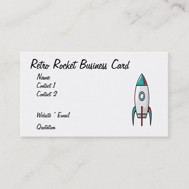 Retro Rocket Business Card (Front)