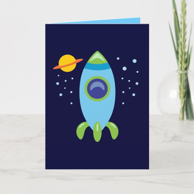 Retro Rocket Card (Front)