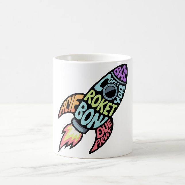 Retro Rocket Coffee Mug (Center)
