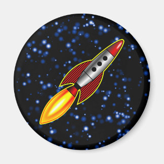 Retro Rocket - Customised Magnet