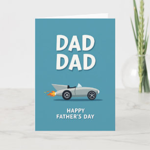 Retro Rocket Dads Day Card
