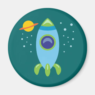 Retro Rocket Magnet