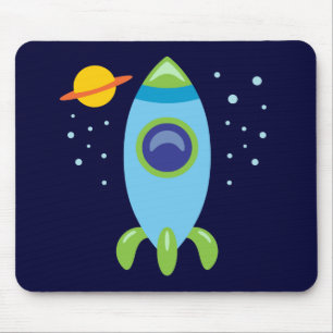 Retro Rocket Mouse Pad