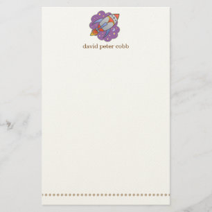 Retro Rocket Personalised Kids Stationery