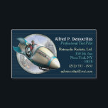Retro Rocket Pilot Business Cards<br><div class="desc">Experienced retro rocket pilots agree: it's no use breaking the Ray Y barrier or orbiting the moons of Saturn unless you've provided yourself with a crisp,  professional business card to let people how to reach you. It's cold and lonely out there around Callisto,  even with a robot co-pilot.</div>