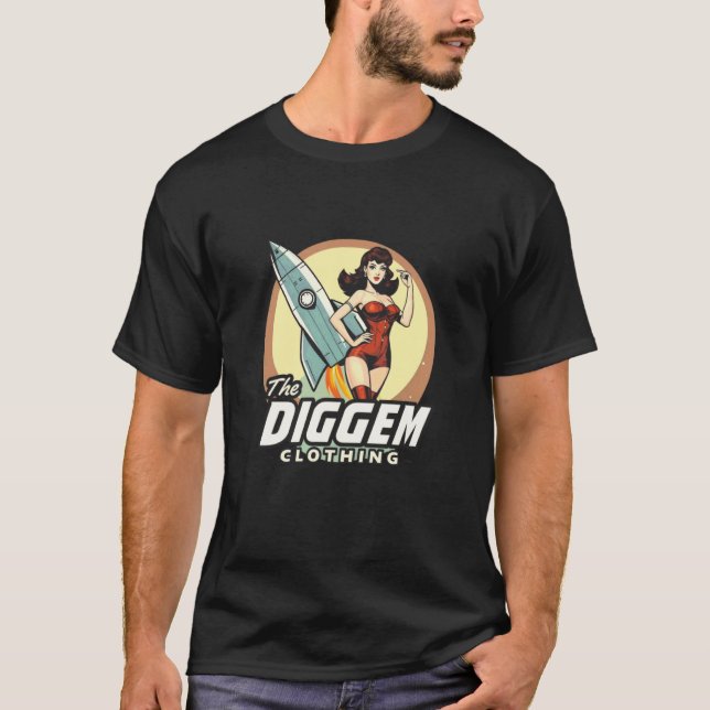 Retro Rocket Pin-Up T-Shirt (Front)