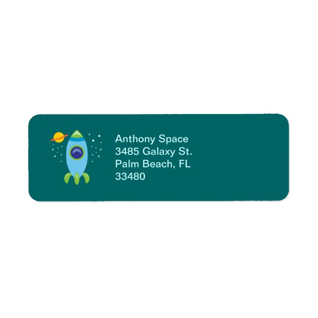 Retro Rocket Return Address Label (Front)