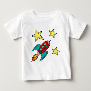 retro rocket ship baby t-shirt