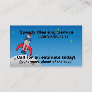 Retro Rocket Ship Business Card