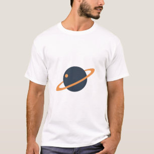 Retro Rocket Ship Orbiting Dark Planet - Outer Spa T-Shirt