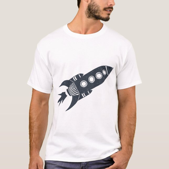 Retro Rocket Ship T-Shirt (Front)