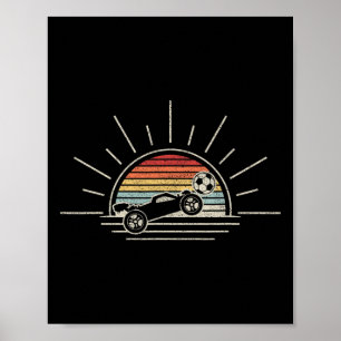 Retro Rocket Soccer Car  Poster