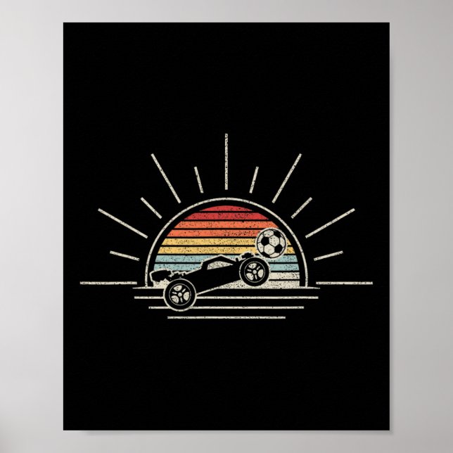 Retro Rocket Soccer Car  Poster (Front)