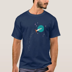 Retro Rocket to the Moon T-Shirt