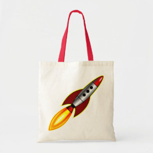 Retro Rocket Tote Bag