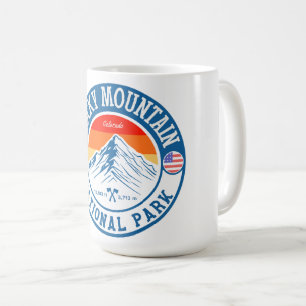 Retro Rocky Mountain National Park Colorado hiking Coffee Mug