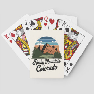 Retro Rocky Mountain National Park Playing Cards