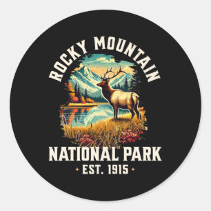 Retro Rocky Mountains National Park Vintage Usa Classic Round Sticker