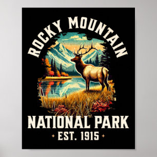 Retro Rocky Mountains National Park Vintage Usa Poster