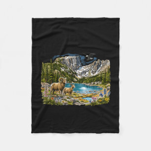 Retro rocky mountains vintage 90s colorado fleece blanket